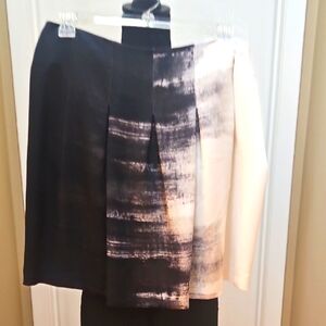 Vince Printed Pleated Knee Length Skirt Size 6